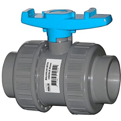 AQUAFORTE Valvola a Sfera in PVC con acquaforte Überwurf bilaterale Econo-Line 75mm, Blu AQUAFORTE Valvola a Sfera in PVC con acquaforte Überwurf bilaterale Econo-Line 75mm, Blu