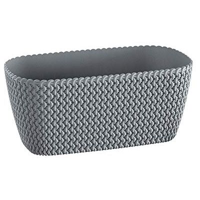 Prosperplast Properplast Vaso di fiori di plastica splofy rettangolare da 7,4l in colore grigio, 39,7x18x14,5cm Prosperplast Properplast Vaso di fiori di plastica splofy rettangolare da 7,4l in colore grigio, 39,7x18x14,5cm