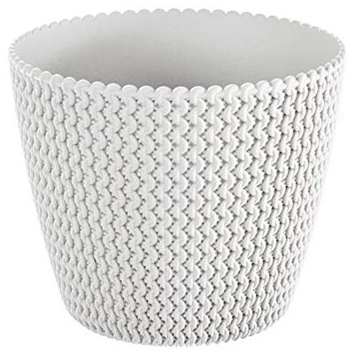 Prosperplast Vaso di fiori rotondo 11,5L Splofy in plastica in colore bianco, Ø29,5 x 24,9 cm Prosperplast Vaso di fiori rotondo 11,5L Splofy in plastica in colore bianco, Ø29,5 x 24,9 cm