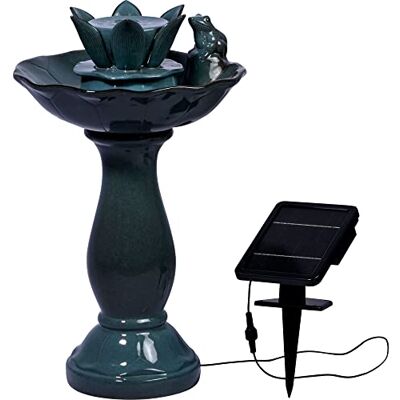 dobar ® Helena Fontana solare di design, in ceramica, per esterni, in poliresina, fontana decorativa per esterni, design con pietra artificiale, 39 x 39 x 64 cm, colore: verde dobar ® Helena Fontana solare di design, in ceramica, per esterni, in poliresina, fontana decorativa per esterni, design con pietra artificiale, 39 x 39 x 64 cm, colore: verde