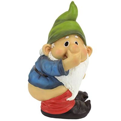 Design Toscano Statua Stinky, Lo Gnomo da Giardino, 12.5x14x24 cm Design Toscano Statua Stinky, Lo Gnomo da Giardino, 12.5x14x24 cm