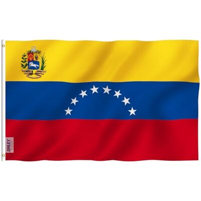 Anley Fly Breeze 3x5ft Venezuela 8 Star Flag Resistente ai raggi UV Intestazione in tela e doppie cuciture Bandiere Repubblica Bolivariana del Venezuela Poliestere 3x5ft Anley Fly Breeze 3x5ft Venezuela 8 Star Flag Resistente ai raggi UV Intestazione in tela e doppie cuciture Bandiere Repubblica Bolivariana del Venezuela Poliestere 3x5ft