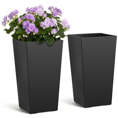 VEVOR Set di Fioriera per Piante Fiori da Interno Esterno Altezza 55 cm 2 pezzi, Fioriera Decorativa per Ingresso Cortile Balcone Portico Giardino con Fiori di Drenaggio Forma Conica Quadrata, Nero VEVOR Set di Fioriera per Piante Fiori da Interno Esterno Altezza 55 cm 2 pezzi, Fioriera Decorativa per Ingresso Cortile Balcone Portico Giardino con Fiori di Drenaggio Forma Conica Quadrata, Nero