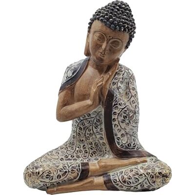Dehner Statuetta da giardino Buddha, resistente al gelo, statuetta effetto legno, ca. 40 x 32 x 18 cm, in poliresina, marrone/grigio Dehner Statuetta da giardino Buddha, resistente al gelo, statuetta effetto legno, ca. 40 x 32 x 18 cm, in poliresina, marrone/grigio