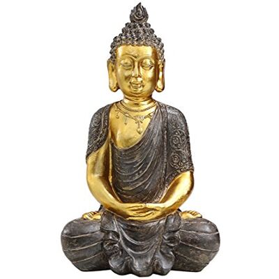 Dehner Buddha Figura Buddha di Circa 52.5 x 22.5 x 32 cm, Poliresina, Gold Dehner Buddha Figura Buddha di Circa 52.5 x 22.5 x 32 cm, Poliresina, Gold