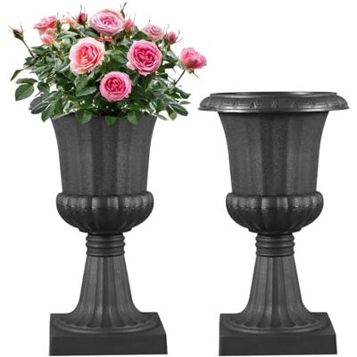VEVOR Vaso per Fioriere in Plastica 25 x 42 cm, Vaso da Fiori Classico, Set da 2, Urna da Giardino per Piante Urna in Plastica da Fiori per Interni, Esterni, Eventi, Palcoscenici, Ingressi, Nero VEVOR Vaso per Fioriere in Plastica 25 x 42 cm, Vaso da Fiori Classico, Set da 2, Urna da Giardino per Piante Urna in Plastica da Fiori per Interni, Esterni, Eventi, Palcoscenici, Ingressi, Nero