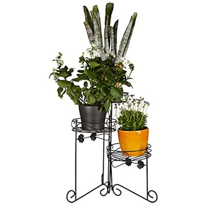 Relaxdays Scaffale Porta Piante, in Metallo Verniciato a Polvere, 3 Ripiani, Fiori, Decorativo, H: 50 cm, Fioriera, nero Relaxdays Scaffale Porta Piante, in Metallo Verniciato a Polvere, 3 Ripiani, Fiori, Decorativo, H: 50 cm, Fioriera, nero