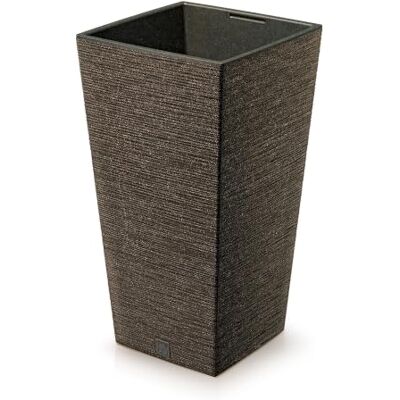 Prosperplast Furu Vaso quadrato Eco Wood, effetto legno naturale, caffè, 20 x 20 x 38 cm, in plastica resistente, per giardino, terrazza e balcone Prosperplast Furu Vaso quadrato Eco Wood, effetto legno naturale, caffè, 20 x 20 x 38 cm, in plastica resistente, per giardino, terrazza e balcone