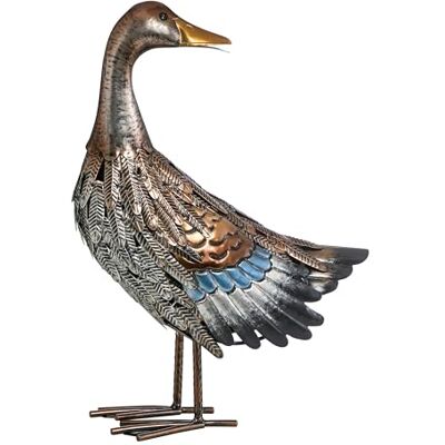 Dehner Anatra, decorazione da giardino resistente al gelo, articolo decorativo per interni ed esterni, ca. 30 x 44 x 16 cm, metallo, argento/marrone Dehner Anatra, decorazione da giardino resistente al gelo, articolo decorativo per interni ed esterni, ca. 30 x 44 x 16 cm, metallo, argento/marrone