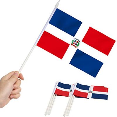 Anley Bandiera Miniatura Repubblica Dominicana Mini Bandiere dominicane da 5 "x 8", Colori sbiaditi e Resistenti alla dissolvenza Bandiera Stick Portatile 5.5x8 Pollici con Asta Solida Bianca Anley Bandiera Miniatura Repubblica Dominicana Mini Bandiere dominicane da 5 "x 8", Colori sbiaditi e Resistenti alla dissolvenza Bandiera Stick Portatile 5.5x8 Pollici con Asta Solida Bianca