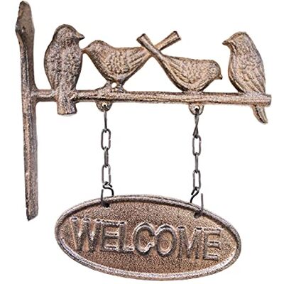 Dehner Targa Welcome, ca. 3,6 x 19 x 22 cm, in ghisa, Colore: ruggine Dehner Targa Welcome, ca. 3,6 x 19 x 22 cm, in ghisa, Colore: ruggine