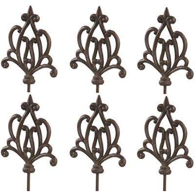 Dehner , decorazione nostalgica, 6 pezzi, ciascuno circa 140 x 17,5 x 3,2 cm, in ghisa, colore ruggine nobile Dehner , decorazione nostalgica, 6 pezzi, ciascuno circa 140 x 17,5 x 3,2 cm, in ghisa, colore ruggine nobile
