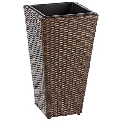 Dehner Vaso per piante Alicante, ca. 55 x 30 x 30 cm, in polyrattan, marrone Dehner Vaso per piante Alicante, ca. 55 x 30 x 30 cm, in polyrattan, marrone