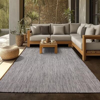 SIMPEX Tappeto Outdoor 80x150 cm Grigio Design Bordura Tessuto Piatto Resistente alle Intemperie Lavabile per Ingresso Balcone Cucina SIMPEX Tappeto Outdoor 80x150 cm Grigio Design Bordura Tessuto Piatto Resistente alle Intemperie Lavabile per Ingresso Balcone Cucina