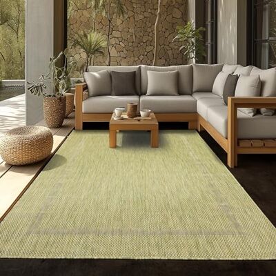 SIMPEX Tappeto Outdoor 120x170 cm Verde Design Bordura Tessuto Piatto Resistente alle Intemperie Lavabile per Balcone Terrazza Giardino Soggiorno SIMPEX Tappeto Outdoor 120x170 cm Verde Design Bordura Tessuto Piatto Resistente alle Intemperie Lavabile per Balcone Terrazza Giardino Soggiorno