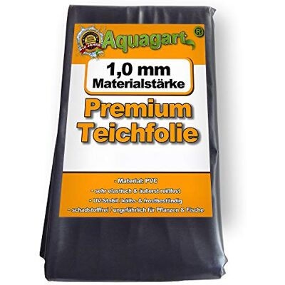 Aquagart Telo per laghetto in PVC 3m x 4m 1,0mm, Pellicola Nera per Il laghetto da Giardino Aquagart Telo per laghetto in PVC 3m x 4m 1,0mm, Pellicola Nera per Il laghetto da Giardino