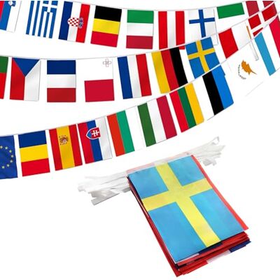Anley European Union String Flag, 27 Paesi dell'Unione Europea String Pennant Banner, Decorazione per Grand Opening, Sports Bar, Party Events 27 Feet 27 Flags Anley European Union String Flag, 27 Paesi dell'Unione Europea String Pennant Banner, Decorazione per Grand Opening, Sports Bar, Party Events 27 Feet 27 Flags