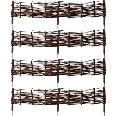 dobar ® Set di 4 cornici per aiuole in vimini, altezza 20 cm, bordi flessibili scuri e rotondi per bordare aiuole, 100 x 20 cm, colore naturale dobar ® Set di 4 cornici per aiuole in vimini, altezza 20 cm, bordi flessibili scuri e rotondi per bordare aiuole, 100 x 20 cm, colore naturale
