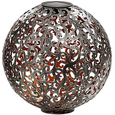 Dehner Sfera Solare Luanda, Ø 30 cm, Metallo, Argento/Rame Dehner Sfera Solare Luanda, Ø 30 cm, Metallo, Argento/Rame