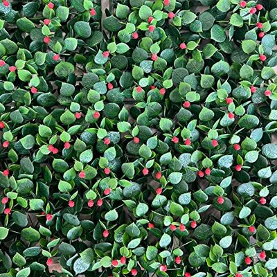 TENAX Divy Panel Capio 1x1 m Verde, Pannello Modulare con Foglie Verdi e Bacche Rosse, per Giardino Verticale TENAX Divy Panel Capio 1x1 m Verde, Pannello Modulare con Foglie Verdi e Bacche Rosse, per Giardino Verticale