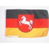 AZ FLAG BANDIERA BASSA SASSONIA 45x30cm BANDIERINA LAND DI NIEDERSACHSEN GERMANIA 30 x 45 cm cordicelle