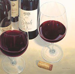 EuroGraphics , M. Fabiano, Wine Tasting Evening, Poster con Stampa Artistica di Alta qualità, 50 x 50 cm