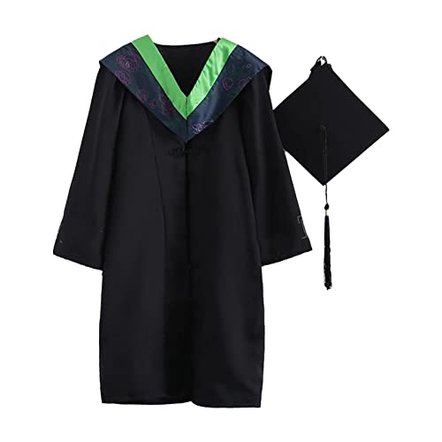 Auleset Abito Baccalaureate 1 Set Attraente Fine Maglia Pelle Tocco -shrink Graduazione Uniforme Verde XL