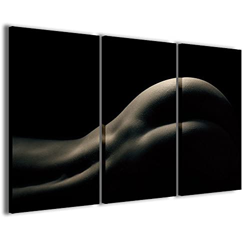 Stampe su Tela Alternativo, Female Body Quadri Moderni in 3 Pannelli già intelaiati, Pronto per Essere Appeso, 120x90cm