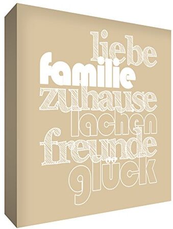 Little Helper Feel Good Art HAPHME15-01G Quadro da parete, in tela, motivo: famiglia, colore: Beige, beige, 38 x 38 cm