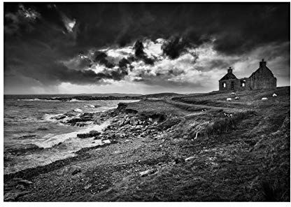 Wee Blue Coo Scottish Photo Landscape Ruin Outer Hebrides Wall Art Print Scozzese Fotografia Paesaggio Parete