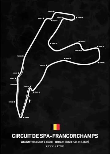 RUGUNY Formula Track Map Art Canvas Painting 2024 Calendario Del Circuito Da Corsa Poster Stampa Immagine Di Oggettistica Per La Casa A243 50×60CM Senza Cornice