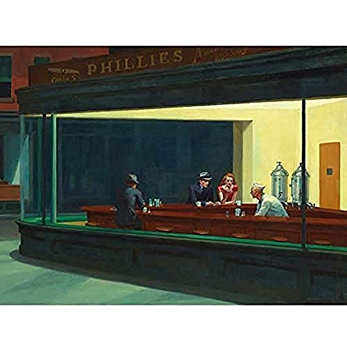 Edward Hopper Nighthawks Stampa artistica su tela, decorazione da parete