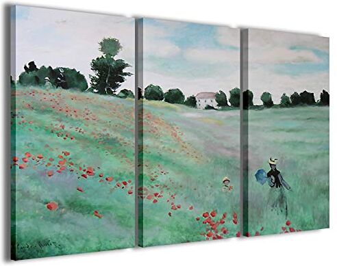 Stampe su Tela Pittori Famosi, Claude Monet II Quadri Moderni in 3 Pannelli già intelaiati Arredamento Salotto, Pronto per Essere Appeso, 120x90cm