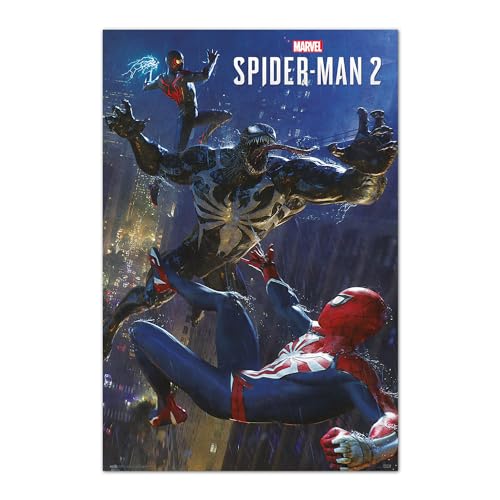 Grupo Erik : Poster Spiderman 2   Poster da parete Spider Man, 61 x 91,5 cm, Poster da muro con carta lucida e incorniciabile, Poster Supereroi, Poster Uomoragno