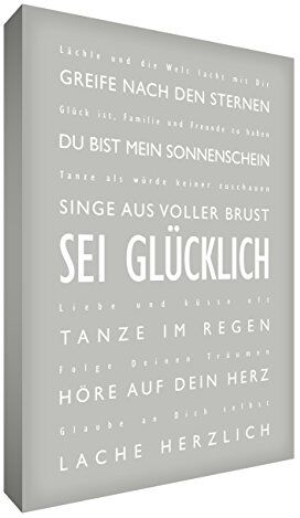 Little Helper Feel Good Art Quadro da parete in tela resistente, con scritta in lingua tedesca in caratteri moderni, 40 x 30 cm, colore: grigio