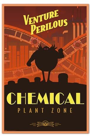 Grupo Erik : Poster Sonic Venture Perilous Chemical Plant Zone   Poster da parete Sonic, 61 x 91,5 cm, Poster da muro con carta lucida e incorniciabile, Sonic The Hedgehog Gadget