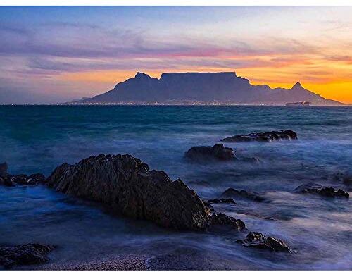 Wee Blue Coo Photo Composition Atmospheric Table Mountain South Africa Art Print Poster Wall Decor 12X16 Inch