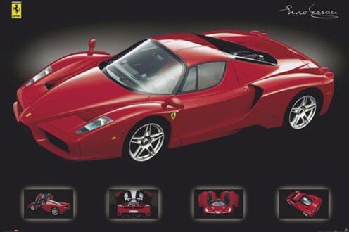 1art1 Empire  Poster Auto Ferrari, 91,5 x 61 cm, Colore: Rosso