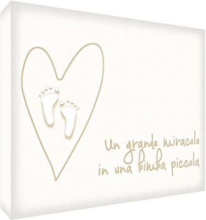 ART MIRACLEGIRL128-01IT Quadro su Tela da Muro in Stile Tipografico, Beige, 30 x 20 x 4 cm