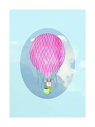 Komar Quadro da Parete Happy Balloon Blu, per Soggiorno, Camera da Letto, Decorazione, Stampa Artistica, Disponibile in 3 Misure, Multicolore,