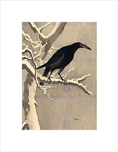 Wee Blue Coo Japan Nature Crow Tree Snow Shoson Ohara Wall Art Print Giappone Natura Albero La neve Parete