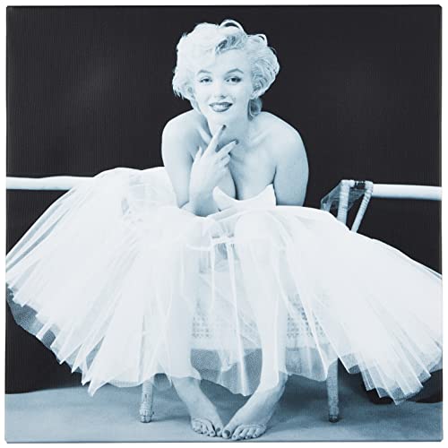 Pyramid PopArtUK Stampa su Tela di Marilyn Monroe, 40 x 40 cm, Colore Bianco/Nero