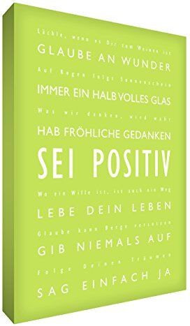 Little Helper Feel Good Art Quadro da parete, in tela resistente, con scritta in lingua tedesca in caratteri moderni, 91 x 60 cm, colore: verde lime