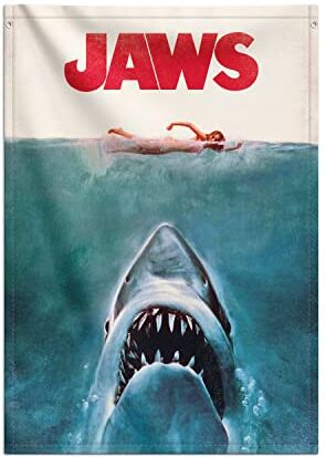 Grupo Erik : Wall Scroll Lo Squalo Steven Spielberg   Poster tela da parete Jaws, 70 x 100 cm, resistente e facile da appendere Poster lo squalo film, wall art decor