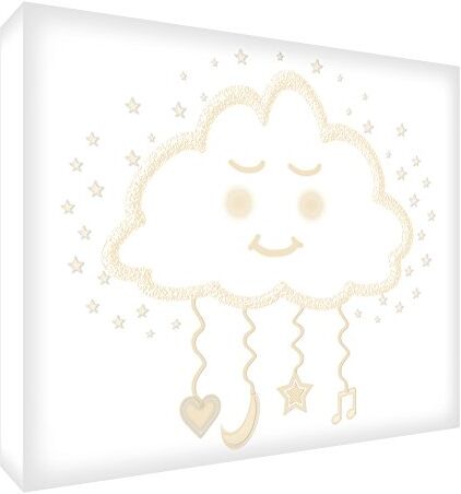 ART CLOUD1624-01IT Quadro su Tela da Muro, Disegno Felice Nuvola, Beige, 60x40x4 cm