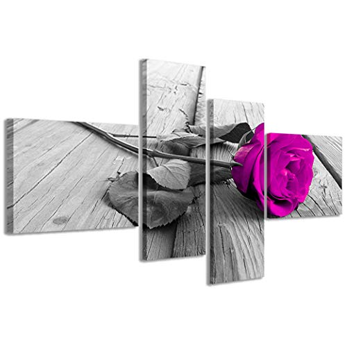 Stampe su Tela , violet rose wood legno di rosa violaQuadri Moderni in 4 pannelli già intelaiati, canvas, pronto per essere appeso, 160x70cm