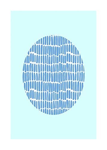 Komar Shelly Patterns Blue Poster da Parete, Immagine, Soggiorno, Camera da Letto, Decorazione, Stampa Artistica, Senza Cornice, , Dimensioni: 50 x 70 cm (Larghezza x Altezza)