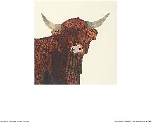 L' Arte Gruppo Julia Burns (Highland Cow) – Stampa Artistica 30 x 30 cm, Carta, Multicolore, 30 x 30 x 1.3 cm