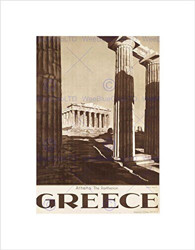 Wee Blue Coo Travel Athens Greece Parthenon Acropolis Ancient Column Wall Art Print Viaggio Grecia Antico Parete