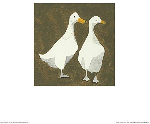 Julia Burns (Ducks) -Stampa Artistica 30 x 30 cm, Carta, Multicolore, 30 x 30 x 1.3 cm